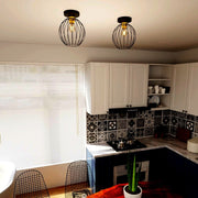 Rund Metall Svart Taklampa Kök - PlafondLjus