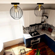 Rund Metall Svart Taklampa Kök - PlafondLjus