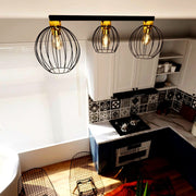 Rund Metall Svart Taklampa Kök - PlafondLjus