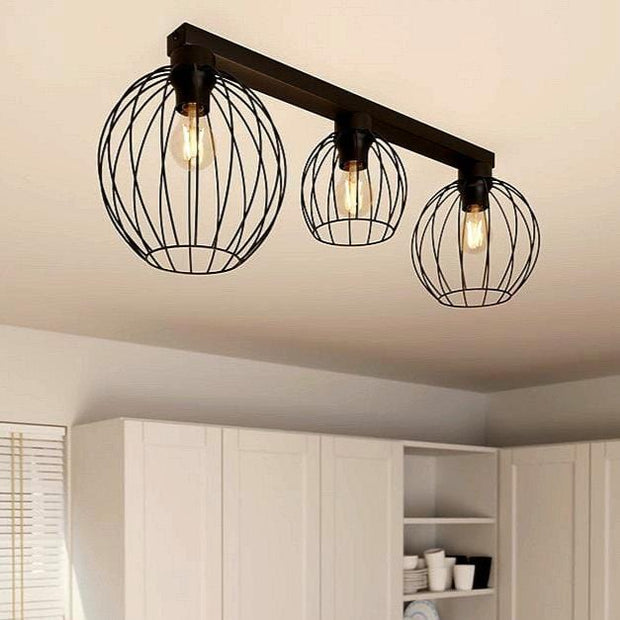 Rund Metall Svart Taklampa Kök - PlafondLjus