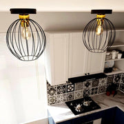 Rund Metall Svart Taklampa Kök - PlafondLjus