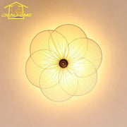 Fransk medeltida retro taklampa i plommonblomma – LED-lampa i massiv trä E27 för sovrum & vardagsrum - PlafondLjus