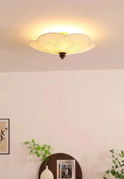 Fransk medeltida retro taklampa i plommonblomma – LED-lampa i massiv trä E27 för sovrum & vardagsrum - PlafondLjus