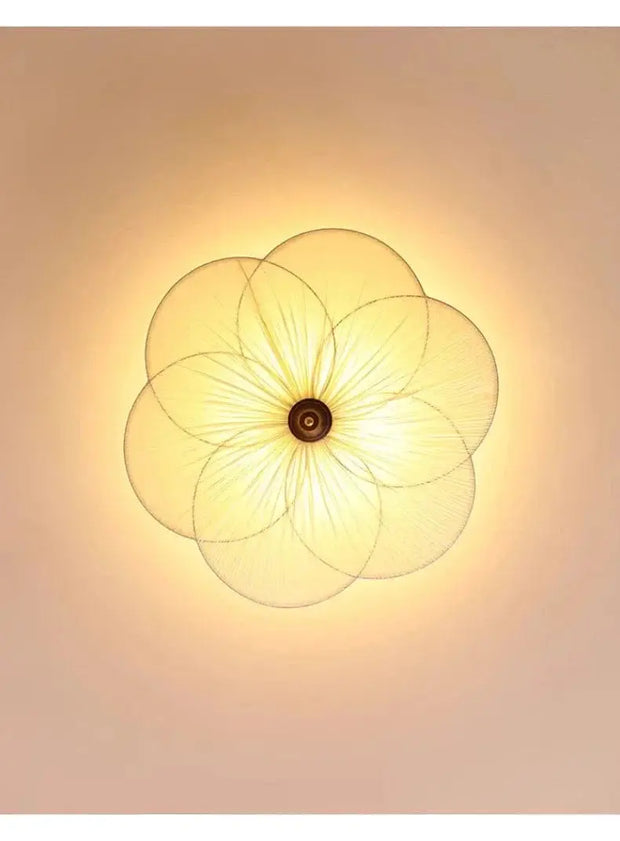 Fransk medeltida retro taklampa i plommonblomma – LED-lampa i massiv trä E27 för sovrum & vardagsrum - PlafondLjus