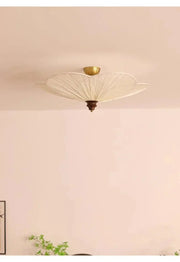 Fransk medeltida retro taklampa i plommonblomma – LED-lampa i massiv trä E27 för sovrum & vardagsrum - PlafondLjus