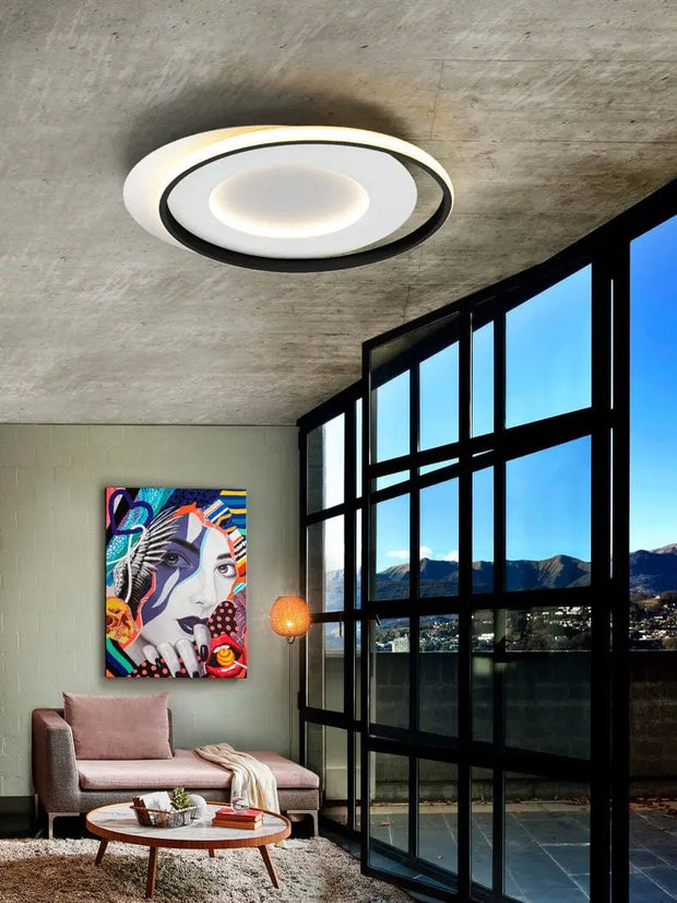 Svart LED taklampa i modern stil - PlafondLjus