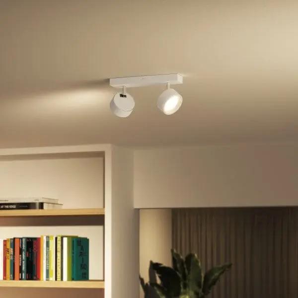 Plafond 2 LED-spots svart 2700K IP20 - PlafondLjus