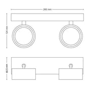 Plafond 2 LED-spots svart 2700K IP20 - PlafondLjus