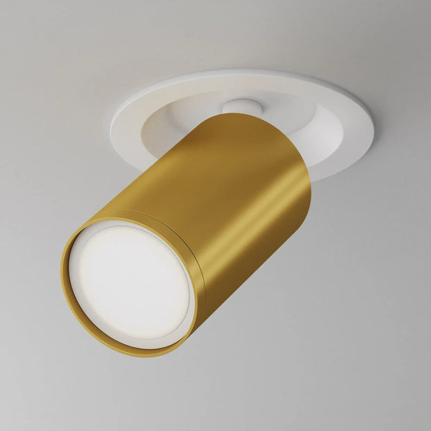 Plafond aluminium vit/guld GU10 IP20 Ø5,2 cm - PlafondLjus