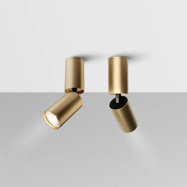 Plafond i aluminium guld GU10 IP20 19,2 cm - PlafondLjus