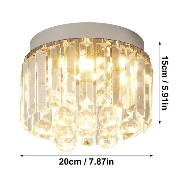 Plafond årtionde 50 kristall och glas krom 20 lampor - PlafondLjus