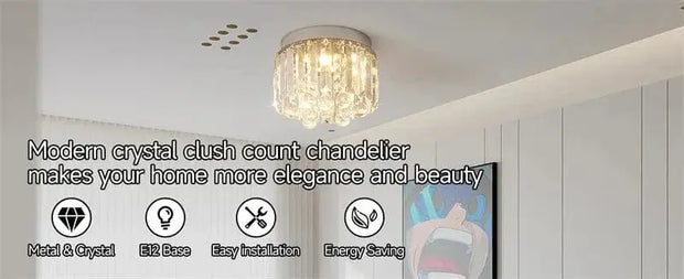 Plafond årtionde 50 kristall och glas krom 20 lampor - PlafondLjus