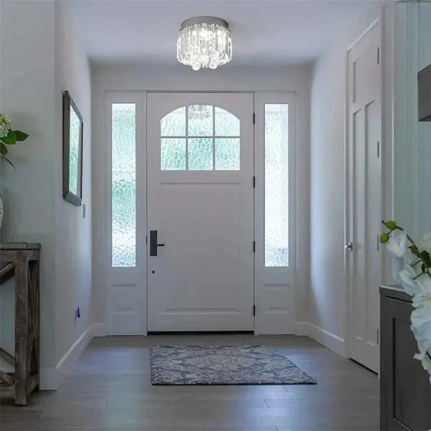 Plafond årtionde 50 kristall och glas krom 20 lampor - PlafondLjus