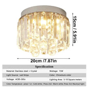 Plafond årtionde 50 kristall och glas krom 20 lampor - PlafondLjus