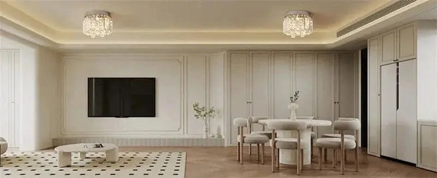 Plafond årtionde 50 kristall och glas krom 20 lampor - PlafondLjus