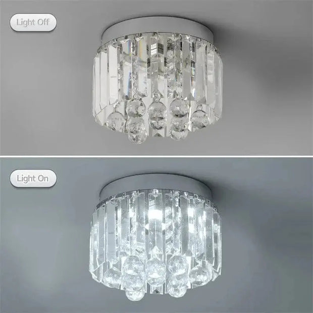 Plafond årtionde 50 kristall och glas krom 20 lampor - PlafondLjus