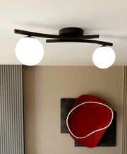 Svart glastaklampa Vardagsrum - PlafondLjus