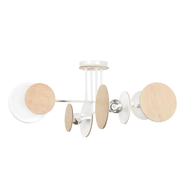 Plafond i vitt trä E27 IP20 - PlafondLjus