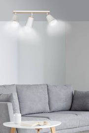 Plafond i trä och vit E27 IP20 - PlafondLjus