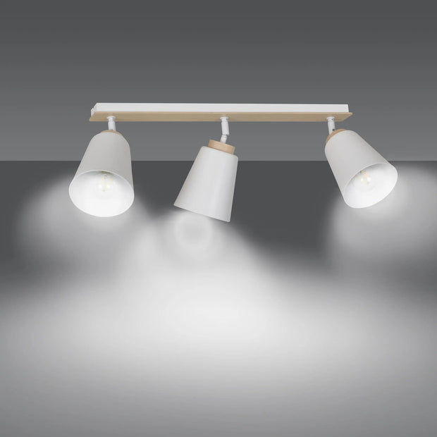 Plafond i trä och vit E27 IP20 - PlafondLjus