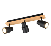 Plafond i trä och svart metall för sovrum - PlafondLjus