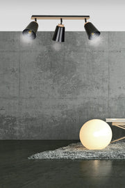 Plafond i trä och svart E27 IP20 90 cm - PlafondLjus