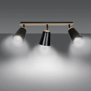 Plafond i trä och svart E27 IP20 90 cm - PlafondLjus