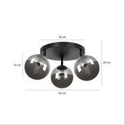 Plafond Boule design svart/graphit Ø14 cm E14 IP20 - PlafondLjus