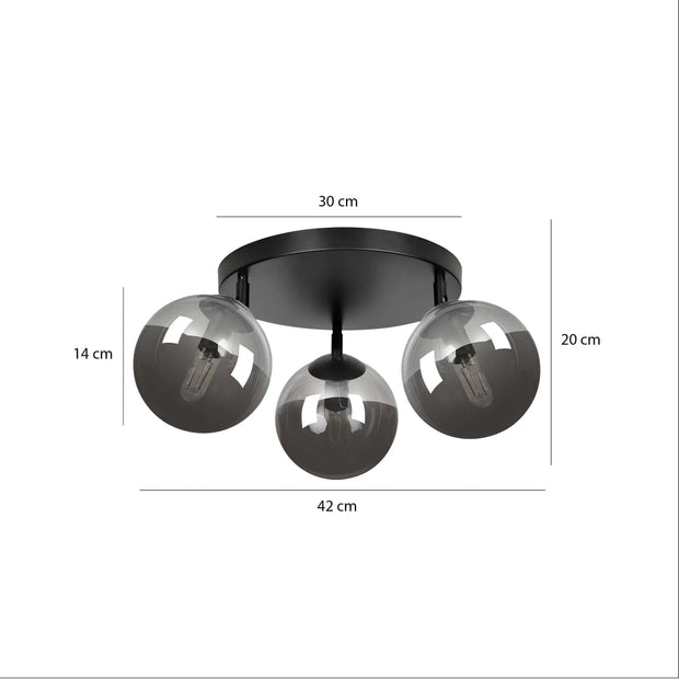 Plafond Boule design svart/graphit Ø14 cm E14 IP20 - PlafondLjus