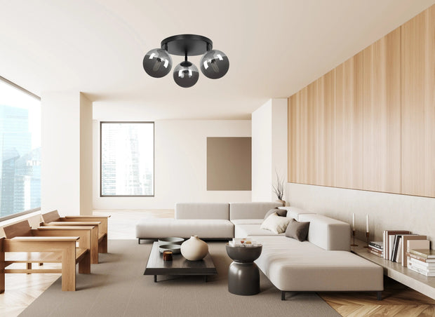 Plafond Boule design svart/graphit Ø14 cm E14 IP20 - PlafondLjus