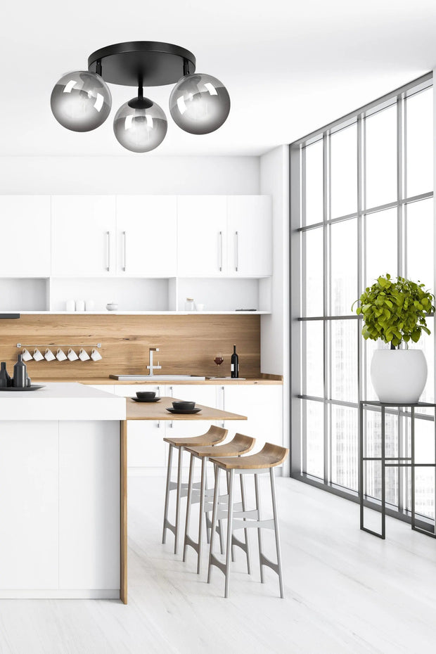 Plafond Boule design svart/graphit Ø14 cm E14 IP20 - PlafondLjus