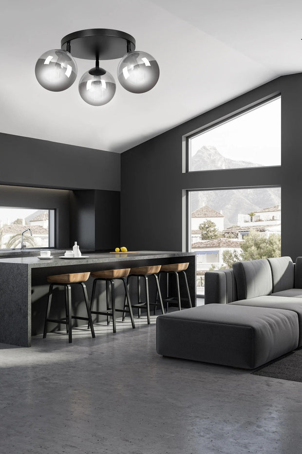 Plafond Boule design svart/graphit Ø14 cm E14 IP20 - PlafondLjus