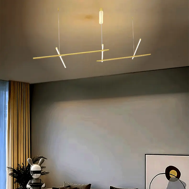 LED taklampa aluminium guld Vardagsrum - PlafondLjus