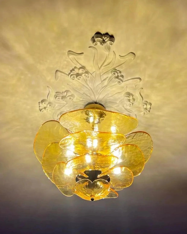 Modern taklampa för vardagsrum i glas - PlafondLjus