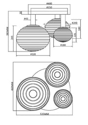 Svarttonat Glastaklampa Badrum - PlafondLjus