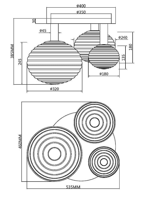 Vitt Glas Mässing Taklampa Vardagsrum - PlafondLjus
