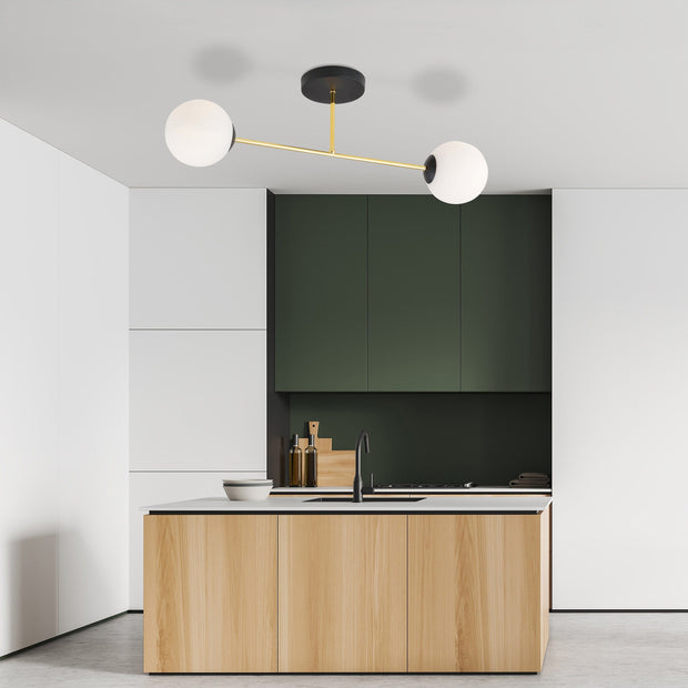 Glas- och mässingtaklampa - PlafondLjus