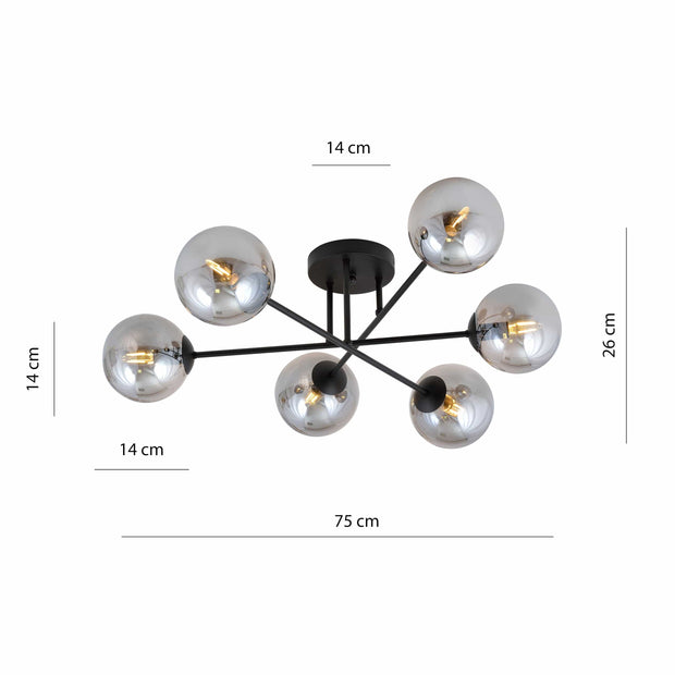 Taklampa Glas Metall - PlafondLjus